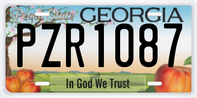 GA license plate PZR1087