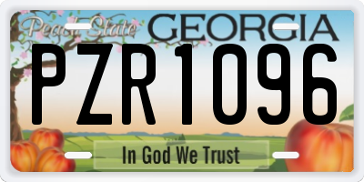 GA license plate PZR1096