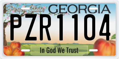 GA license plate PZR1104