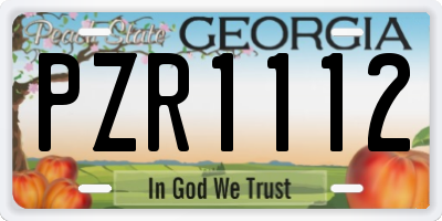 GA license plate PZR1112