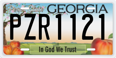 GA license plate PZR1121
