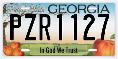 GA license plate PZR1127