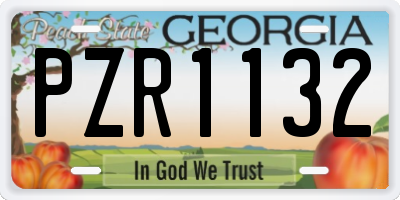 GA license plate PZR1132