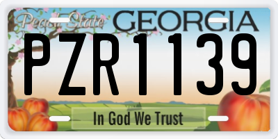 GA license plate PZR1139