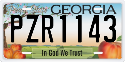 GA license plate PZR1143