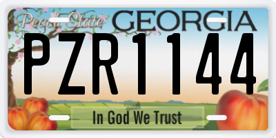 GA license plate PZR1144