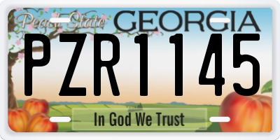 GA license plate PZR1145