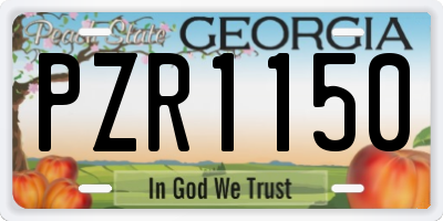 GA license plate PZR1150