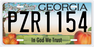 GA license plate PZR1154