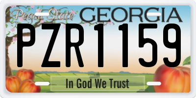 GA license plate PZR1159