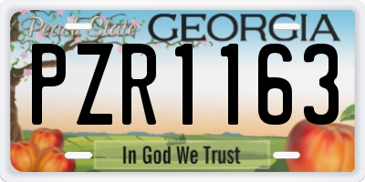 GA license plate PZR1163
