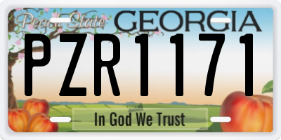 GA license plate PZR1171