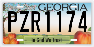 GA license plate PZR1174