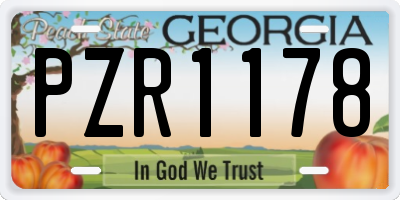 GA license plate PZR1178
