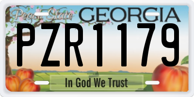 GA license plate PZR1179