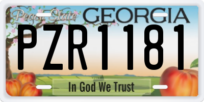 GA license plate PZR1181