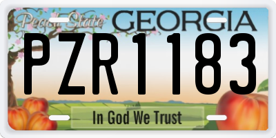 GA license plate PZR1183