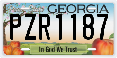GA license plate PZR1187
