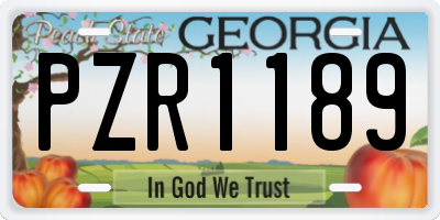 GA license plate PZR1189