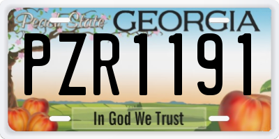 GA license plate PZR1191