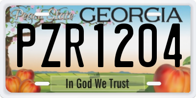 GA license plate PZR1204