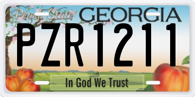 GA license plate PZR1211