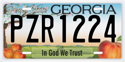 GA license plate PZR1224