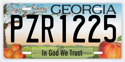 GA license plate PZR1225