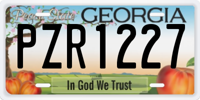 GA license plate PZR1227
