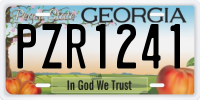 GA license plate PZR1241