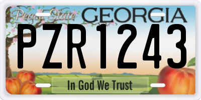 GA license plate PZR1243
