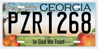 GA license plate PZR1268