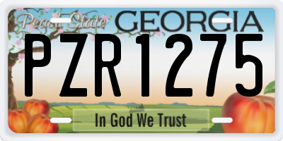 GA license plate PZR1275