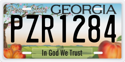 GA license plate PZR1284