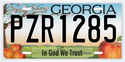 GA license plate PZR1285