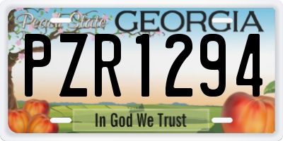 GA license plate PZR1294