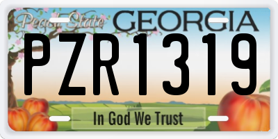 GA license plate PZR1319