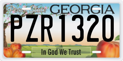 GA license plate PZR1320