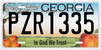 GA license plate PZR1335