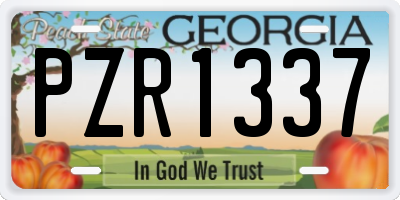 GA license plate PZR1337