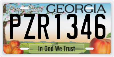 GA license plate PZR1346