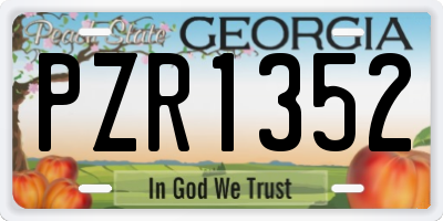 GA license plate PZR1352