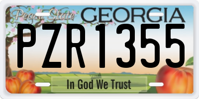 GA license plate PZR1355
