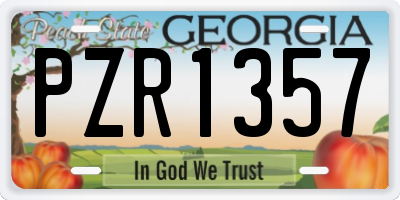 GA license plate PZR1357