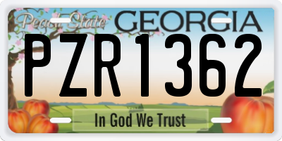 GA license plate PZR1362