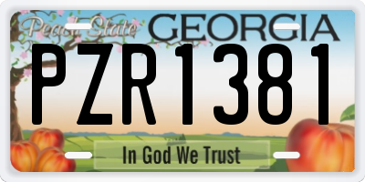 GA license plate PZR1381