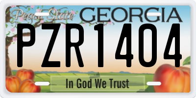 GA license plate PZR1404