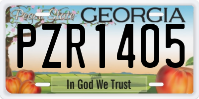 GA license plate PZR1405