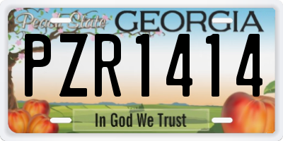 GA license plate PZR1414