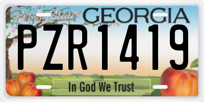 GA license plate PZR1419